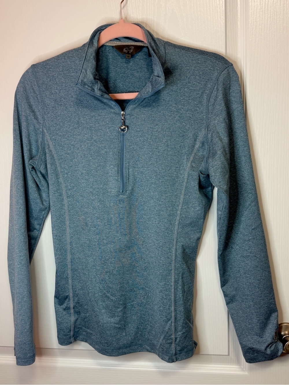 Women's Heather Blue Quarter-Zip Performance Pullover